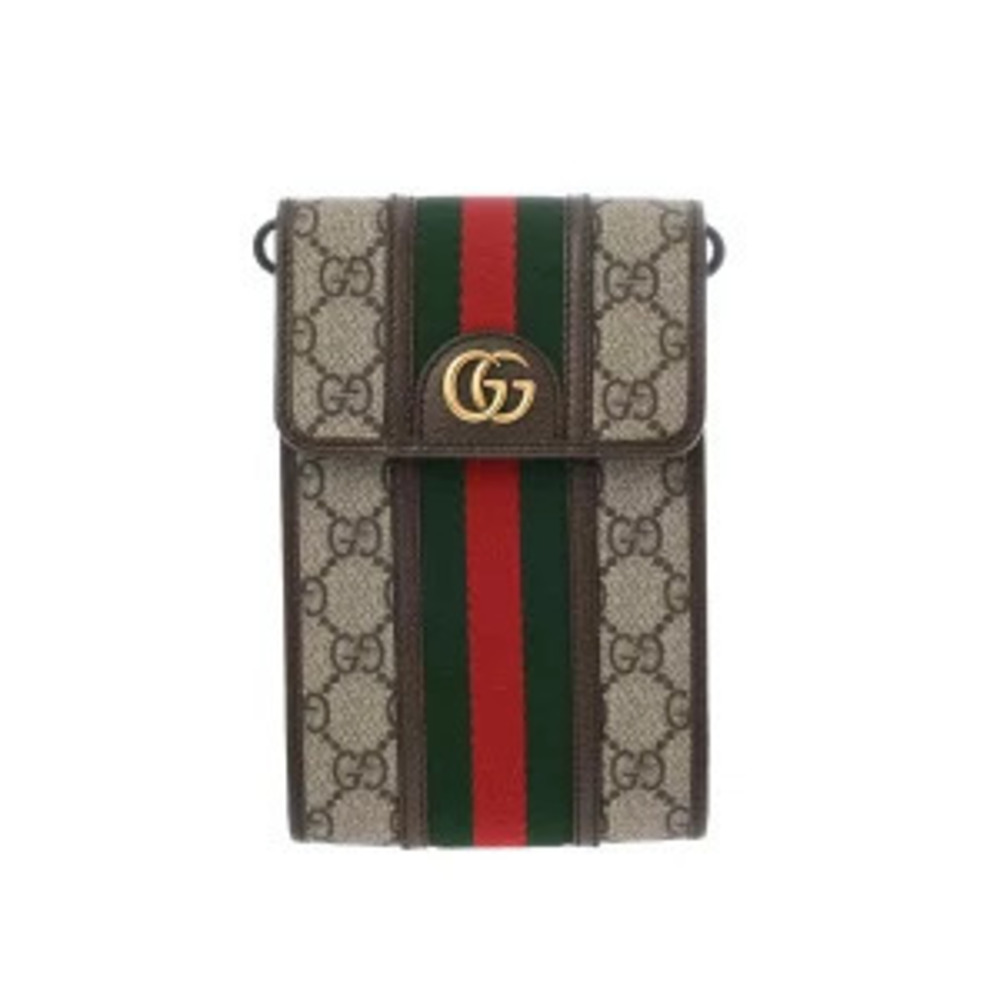 Gucci GG Bag Ophidia Beige Cream Ebony Brown Leather Supreme Canvas Shoulder